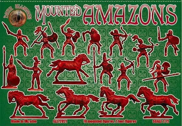 DARK ALLIANCE 1:72 FANTASY SET ALL72021 MOUNTED AMAZONS (LIGHT BEIGE)