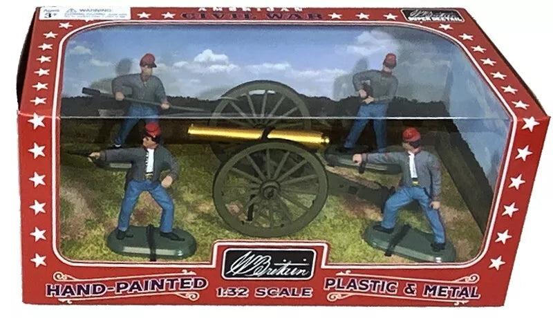W. BRITAINS TOY SOLDIERS 52106 NAPOLEON CANNON & 4 CONFEDERATE ARTILLERY CREW