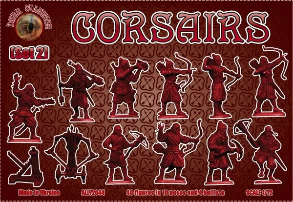 DARK ALLIANCE 1:72 FANTASY SET ALL72044 CORSAIRS SET 2 (RED) 40 FIGURES