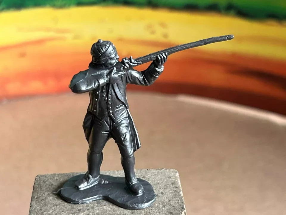 MARX TOYS REISSUE 54MM 1776 COLONIAL SOLDIERS PLAYSET 16 FIGURES, 9 POSES