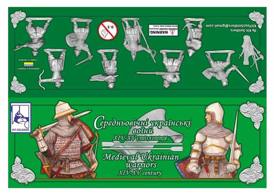 KIT SOLDIERS 1:32 X1V-XV MEDIEVAL UKRAINIAN WARRIORS (COLORS VARY) 8 FIGURES