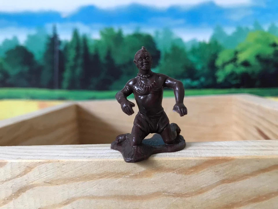 MARX TOYS RECAST 54 MM DAKTARI AFRICAN PLAYSET REISSUE-16 FIGURES- BROWN