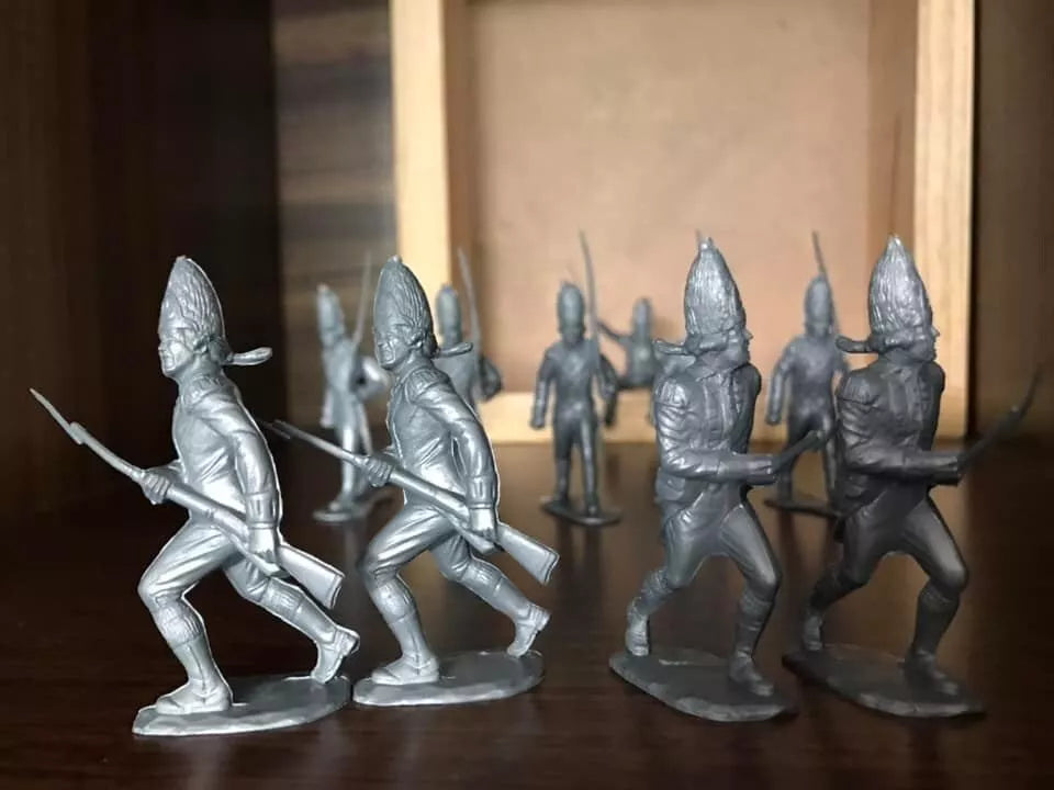 MARX TOYS RECAST 54 MM 1776 BRITISH COLONIAL SOLDIERS REISSUE-16 FIGURES