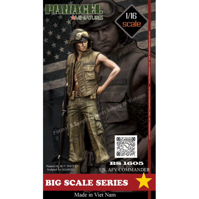 PARACEL MINIATURES MODERN WAR BIG SCALE SERIES BS 1605 1:16 US AFV COMMANDER