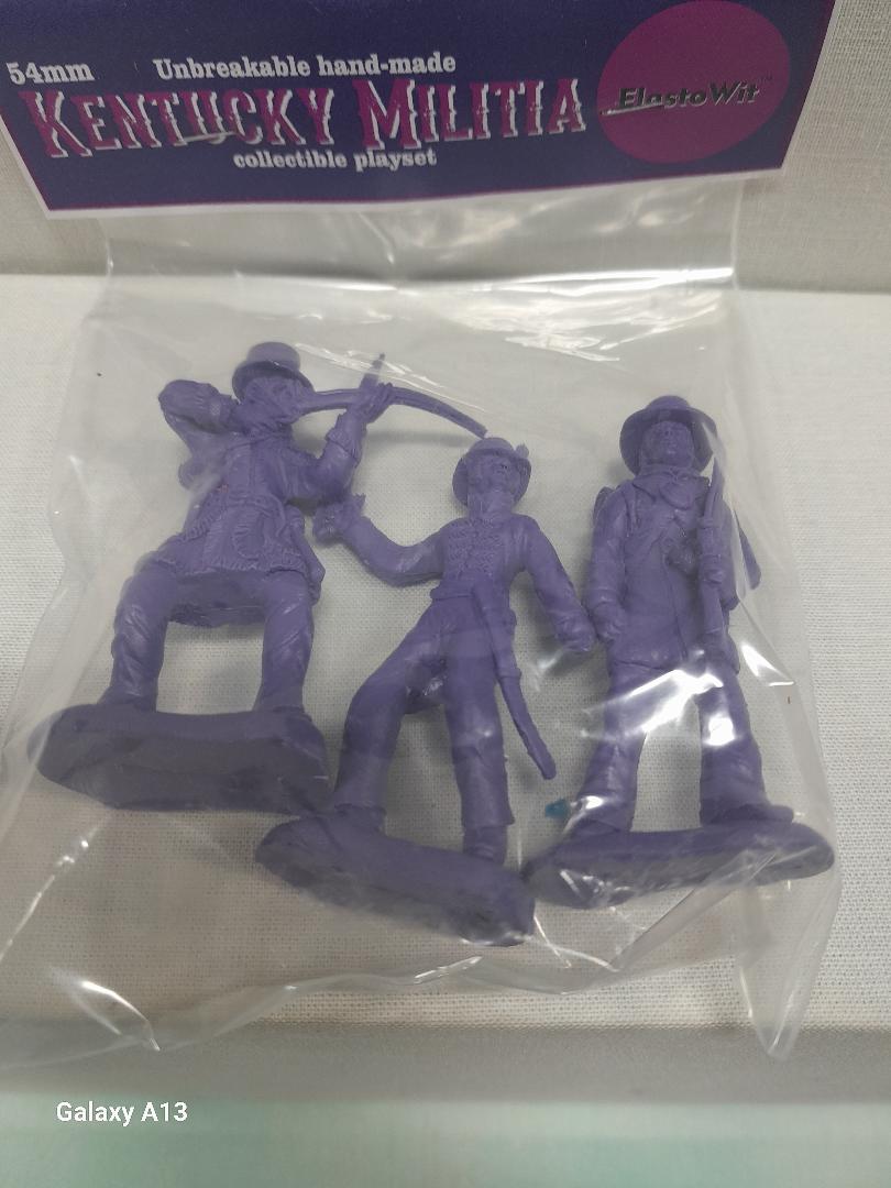 ELASTOWIT NEW ERA RUBBER 54 MM TECUMSEH'S WAR KENTUCKY MILITIA (3 FIGURES)