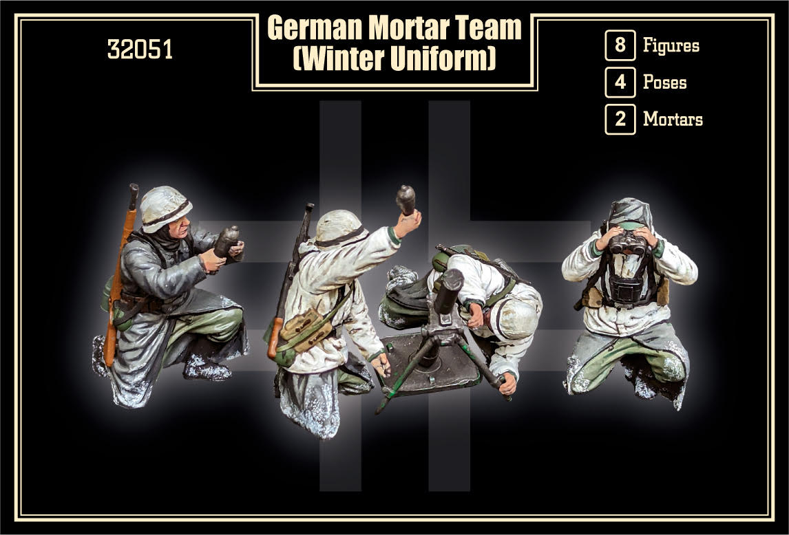 MARS 32051 WORLD WAR II GERMAN MORTAR TEAM (WINTER UNIFORM) (GRAY) 1:32