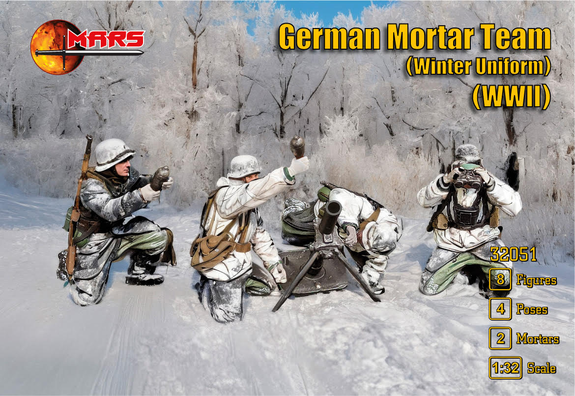 MARS 32051 WORLD WAR II GERMAN MORTAR TEAM (WINTER UNIFORM) (GRAY) 1:32