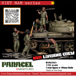 PARACEL MINIATURES VIETNAM SERIES BVN3521 NVA LOADING CREW - 5 FIGURES