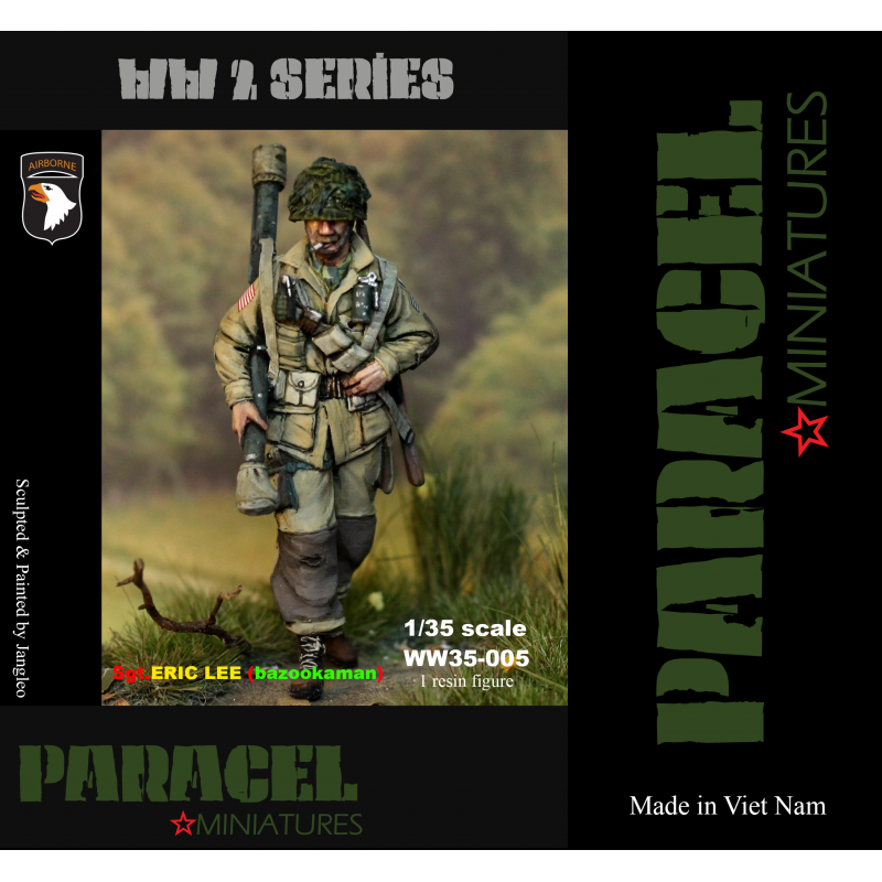 PARACEL MINIATURES 1:35 WWII SERIES SET WW35-005 US AIRBORNE ERIC LEE BAZOOKAMAN