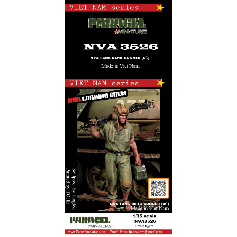 PARACEL MINIATURES VIETNAM SERIES NVA3526 NVA TANK LOADING CREW (DSHK GUNNER) DO