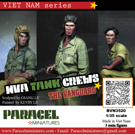 PARACEL MINIATURES VIETNAM SERIES BVN3520 NVA TANK CREWS THE VANGUARD-3 FIGURES