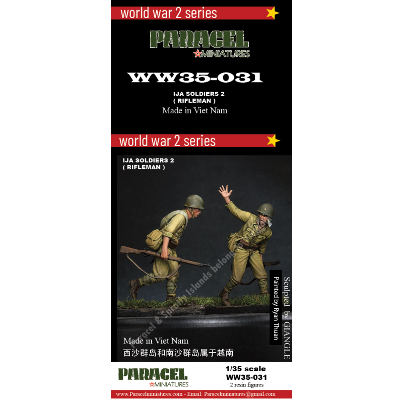 PARACEL MINIATURES 1:35 KIT WWII SERIES SET WW35-031 IJA SOLDIERS 2 - 2 FIGURES