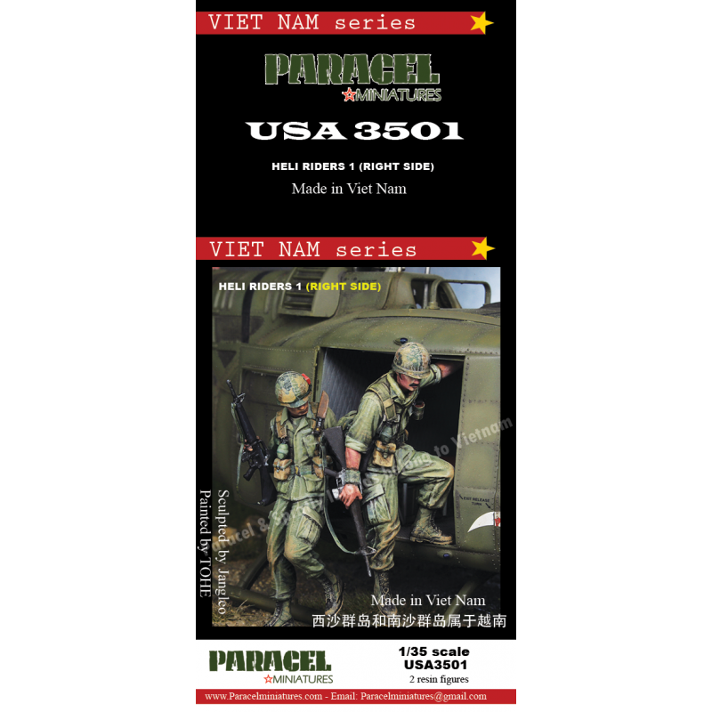 PARACEL MINIATURES VIETNAM SERIES USA3501 HELI RIDERS (RIGHT SIDE) 2 FIGURES
