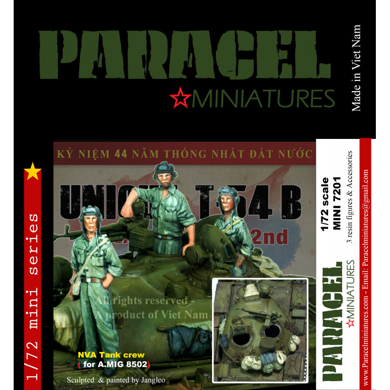 PARACEL MINIATURES 1:72 MINI SERIES VIETNAM MINI7201 NVA TANK CREWS (3 FIGURES)