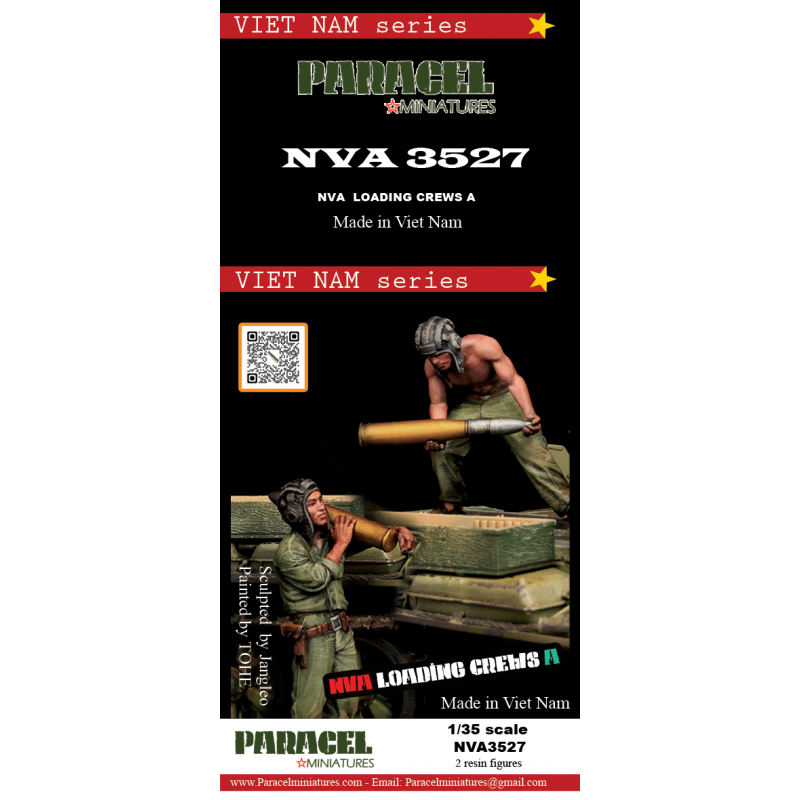 PARACEL MINIATURES VIETNAM SERIES NVA3527 NVA TANK LOADING CREWS A (2 FIGURES)