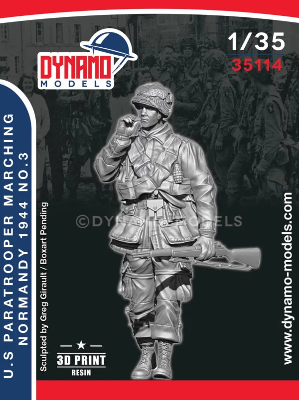 DYNAMO MODEL 35114 WWII U.S. PARATROOPER MARCHING NO. 3, NORMANDY 1944