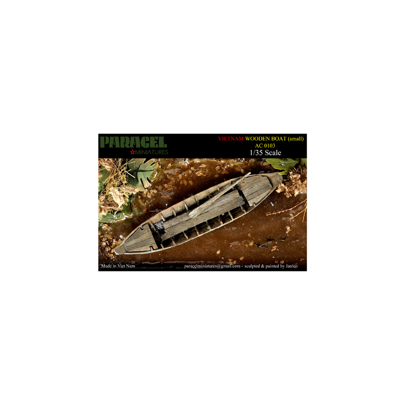 PARACEL MINIATURES VIETNAM SERIES AC0103 1/35 VIETNAMESE WOODEN BOAT (SMALL)