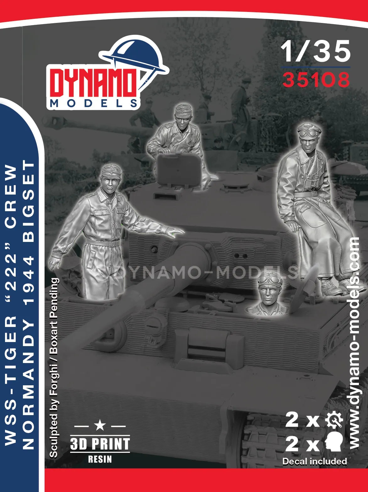 DYNAMO MODEL 35108 WWII GERMAN TIGER "222" KURT SOWA & CREW BIGSET (1944)