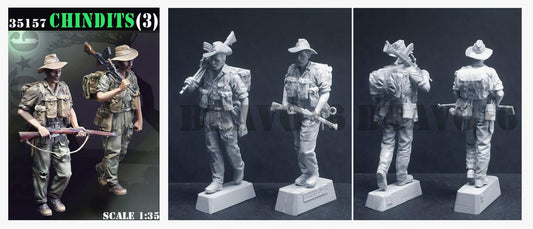 BRAVO *6 35157 WWII BRITISH CHINDITS (3) 1:35 (2 FIGURES) ASSEMBLY KIT