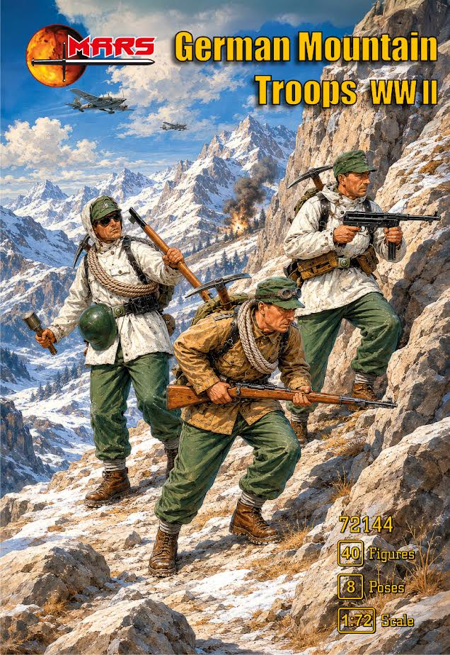 MARS 72144 WORLD WAR II GERMAN MOUNTAIN TROOPS (GRAY) 40 FIGURES 1:72