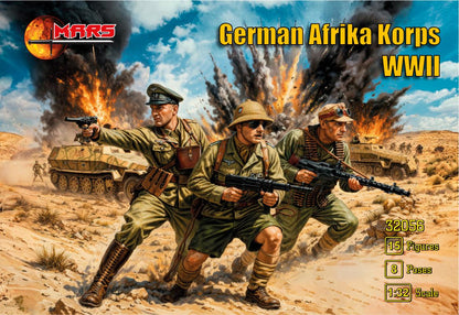 MARS 32056 WORLD WAR II GERMAN AFRIKA KORPS WWII (15 FIGURES) KHAKI
