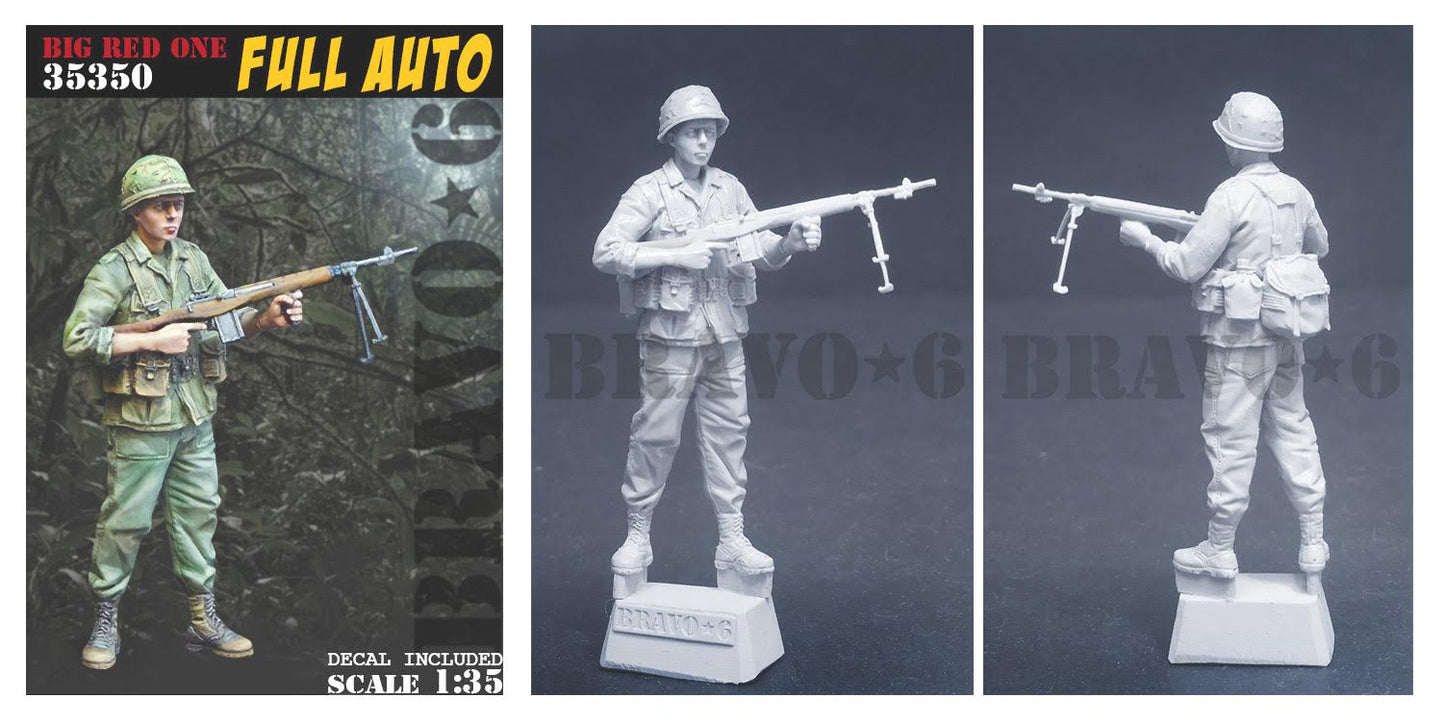 BRAVO *6 35350 VIETNAM WAR U.S. SOLDIER BIG RED ONE FULL AUTO 1:35