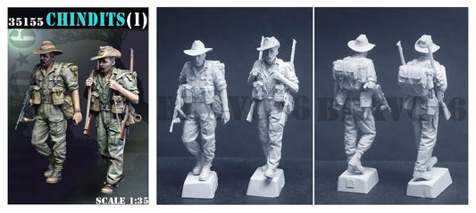 BRAVO *6 35155 WWII BRITISH CHINDITS (1) 1:35 (2 FIGURES) RESIN ASSEMBLY KIT