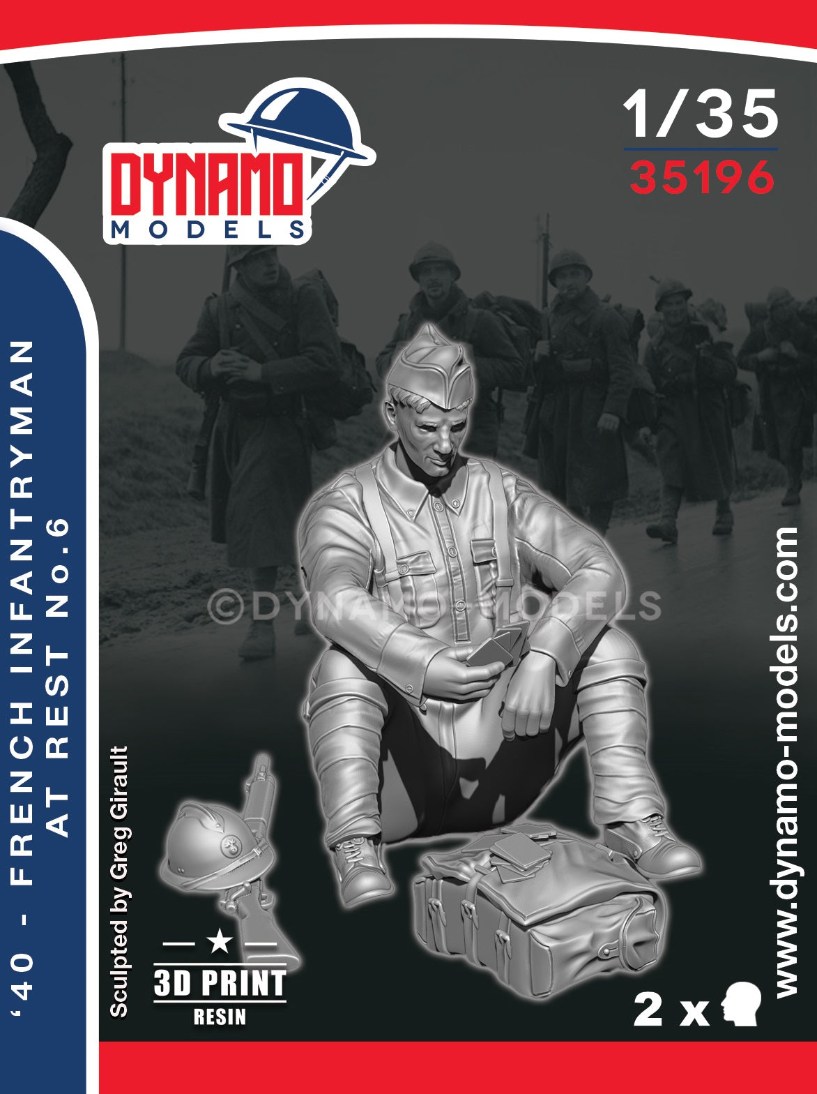 DYNAMO MODEL 35196 WWII 1940 FRENCH INFANTRYMAN AT REST NO. 6 (1 FIGURE)