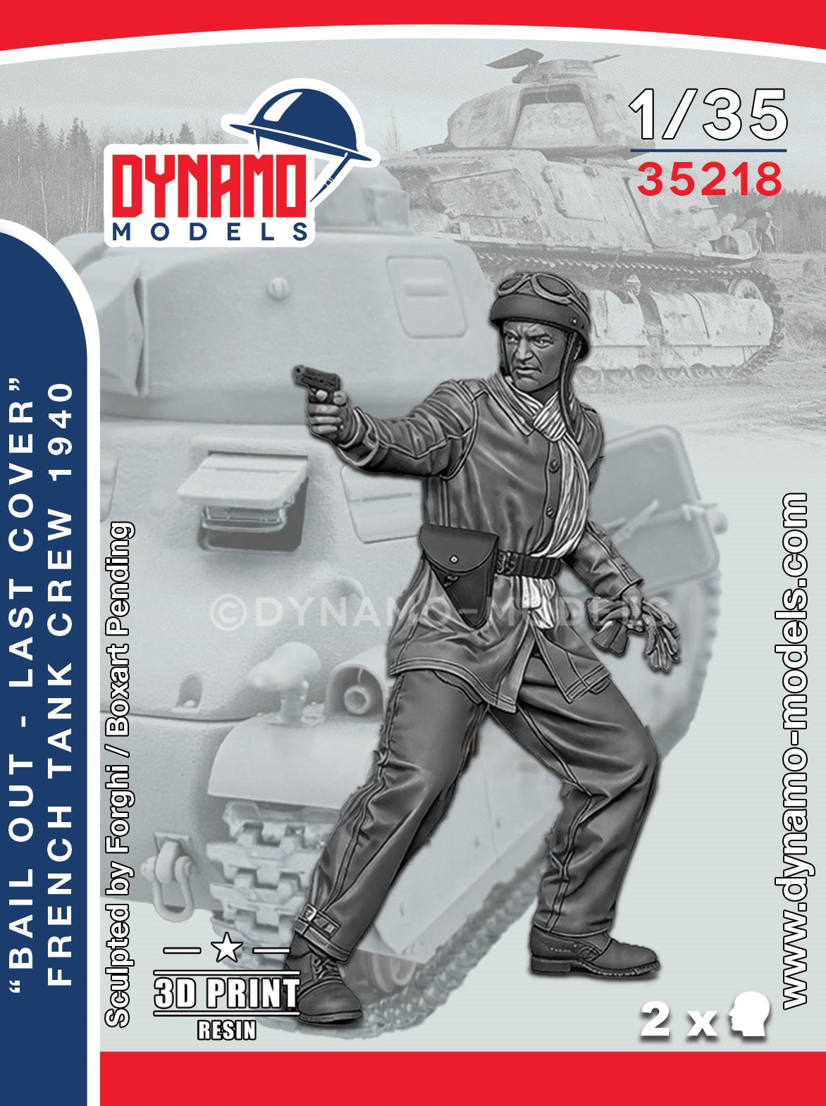 DYNAMO MODEL 1:35 SET 35218 WWII "BAIL OUT- LAST COVER" FRENCH TANK CREW 1940