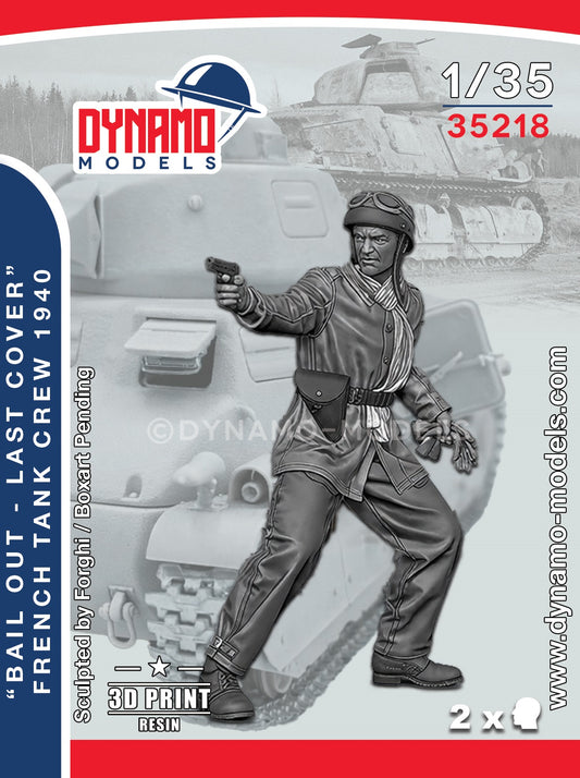 DYNAMO MODEL 1:35 SET 35218 WWII "BAIL OUT- LAST COVER" FRENCH TANK CREW 1940