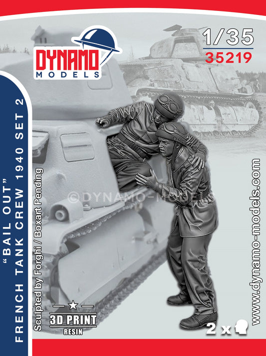 DYNAMO MODEL 1:35 35219 WWII "BAIL OUT" FRENCH TANK CREW  1940 SET 2 -2 FIGURES