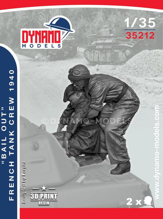 DYNAMO MODEL 1:35 SET 35212 WWII "BAIL OUT" FRENCH TANK CREW  1940  -2 FIGURES
