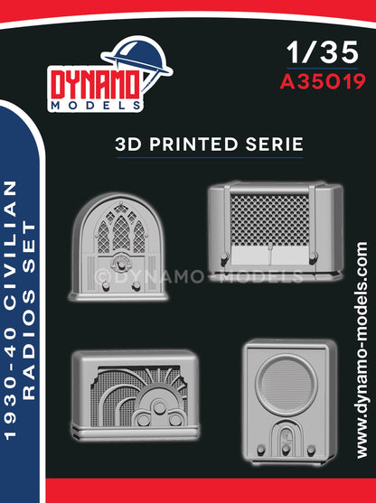 DYNAMO MODELS 1:35 SET WWII A35019 ACCESSORIES 1930-40 CIVILIAN RADIOS SET
