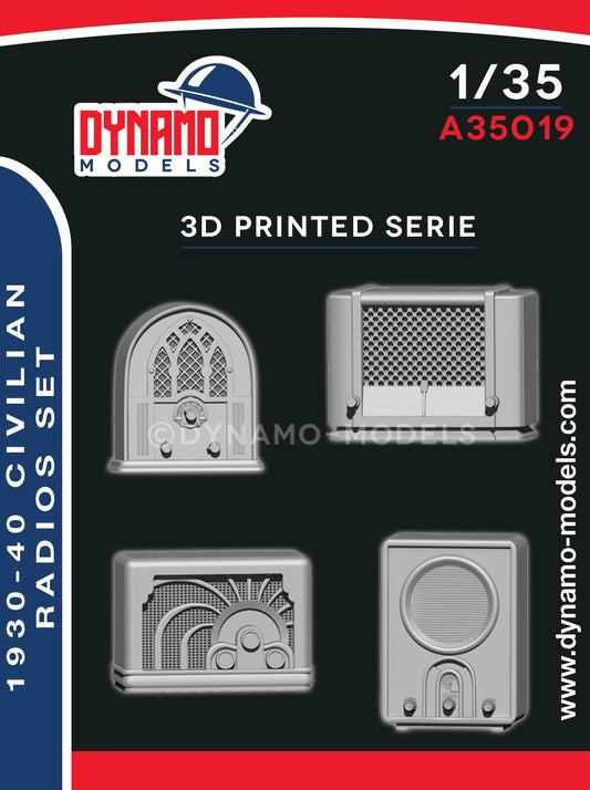 DYNAMO MODELS 1:35 SET WWII A35019 ACCESSORIES 1930-40 CIVILIAN RADIOS SET