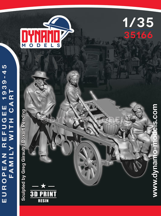 DYNAMO MODEL 1:35 SET 35166 WORLD WAR II EUROPEAN REFUGEE FAMILY w/ CART 1939-45