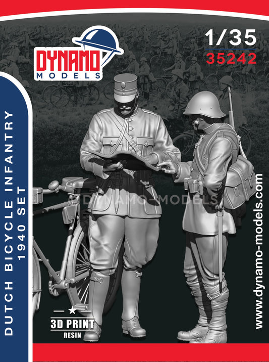 DYNAMO MODEL 1:35 KIT 35241 WWII '40 DUTCH BICYCLE INFANTRY SET (2 FIGURES)