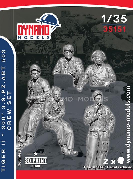 DYNAMO MODELS 35151 WWII GERMAN TIGER II "300" 3. s.Pz. Abt 503 CREW 1 :35 SET