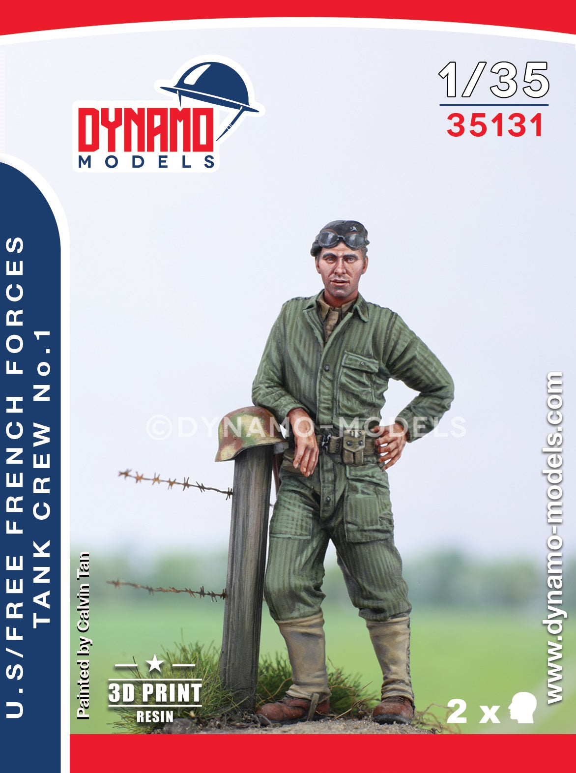 DYNAMO MODEL 1:35 SET 35131 WWII U.S/ FREE FRENCH FORCES TANK CREW NO. 1