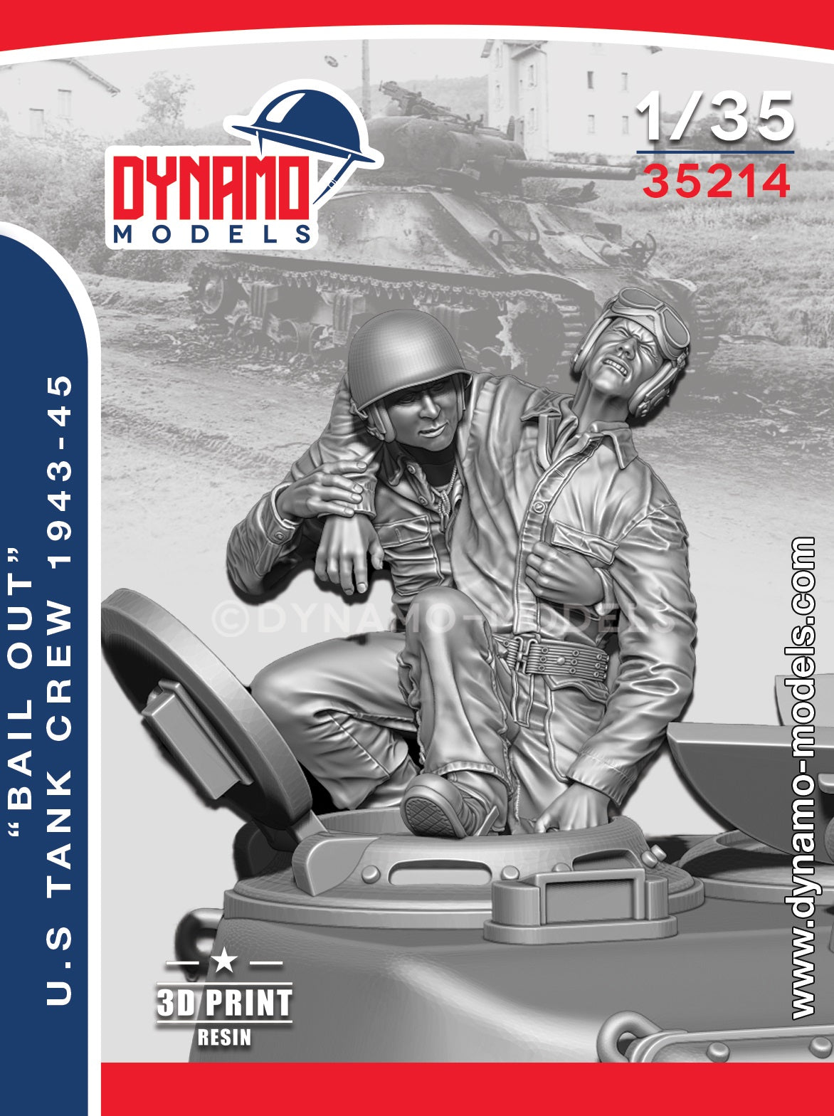 DYNAMO MODEL 1:35 SET 35214 WWII "BAIL OUT" U.S. TANK CREW 1944-45  -2 FIGURES