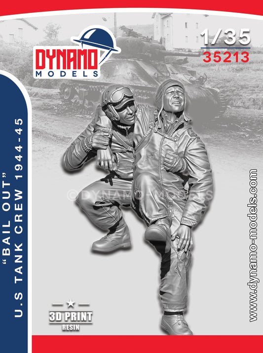 DYNAMO MODEL 1:35 SET 35213 WWII "BAIL OUT" U.S. TANK CREW 1944-45-2 FIGURES