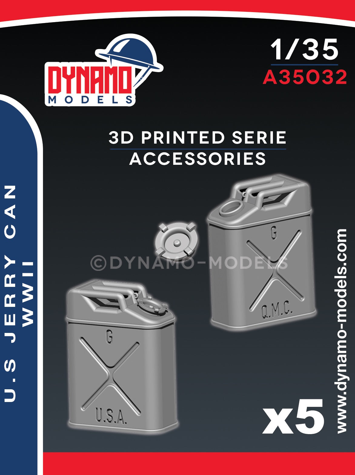DYNAMO MODELS 1:35 SET WWII A35032 U.S. JERRY CAN (10 PIECES)