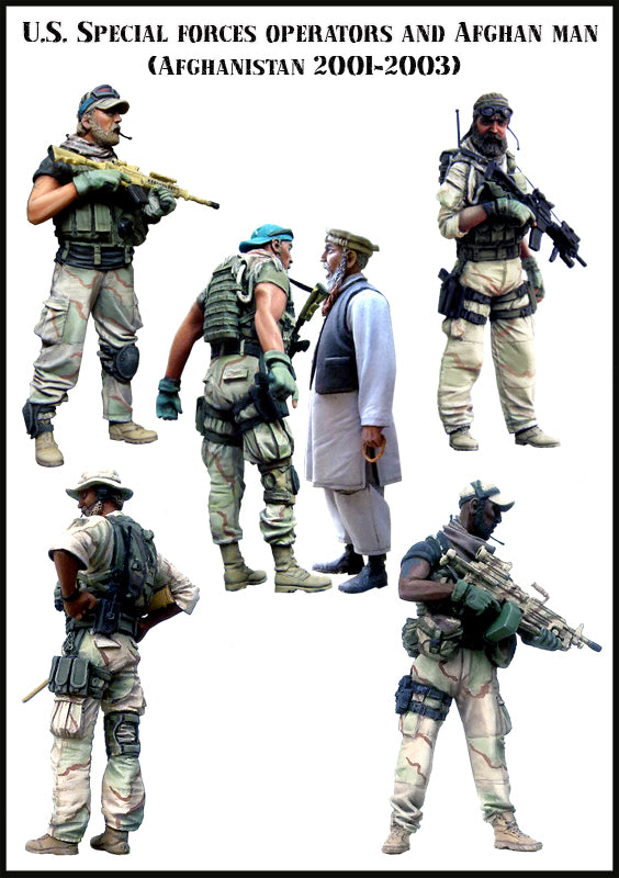 EVOLUTION MINIATURES 1:35 BIG SET-1 U.S. SPECIAL FORCES OPERATORS & AFGHAN MAN & AFGHAN MAN