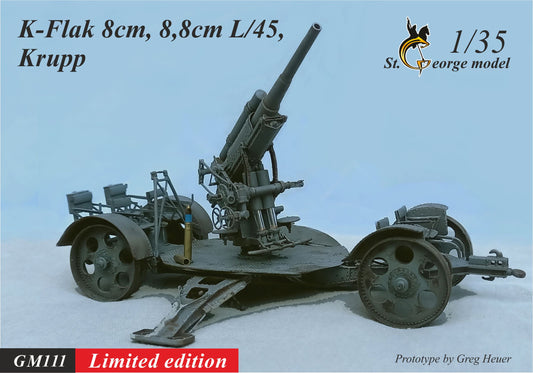 ST. GEORGE MODEL 1:35 WWI 1914-1918 GM 111 GERMAN K-FLAK 8CM, 8.8CM L/45 -KRUPP