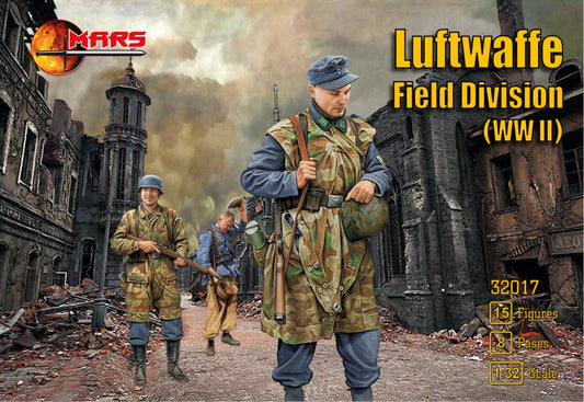 MARS 32017 WORLD WAR II GERMAN LUFTWAFFE FIELD DIVISION 15 FIGURES, 8 POSES
