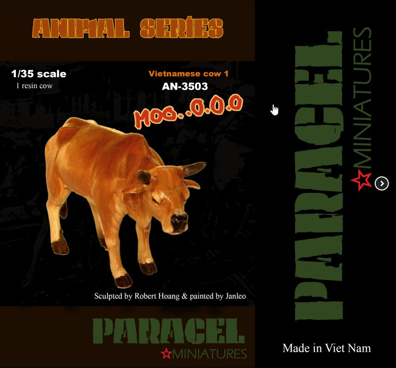 PARACEL MINIATURES 1:35 ANIMAL SERIES AN3503 VIETNAMESE COW 1