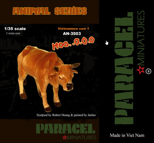 PARACEL MINIATURES 1:35 ANIMAL SERIES AN3503 VIETNAMESE COW 1