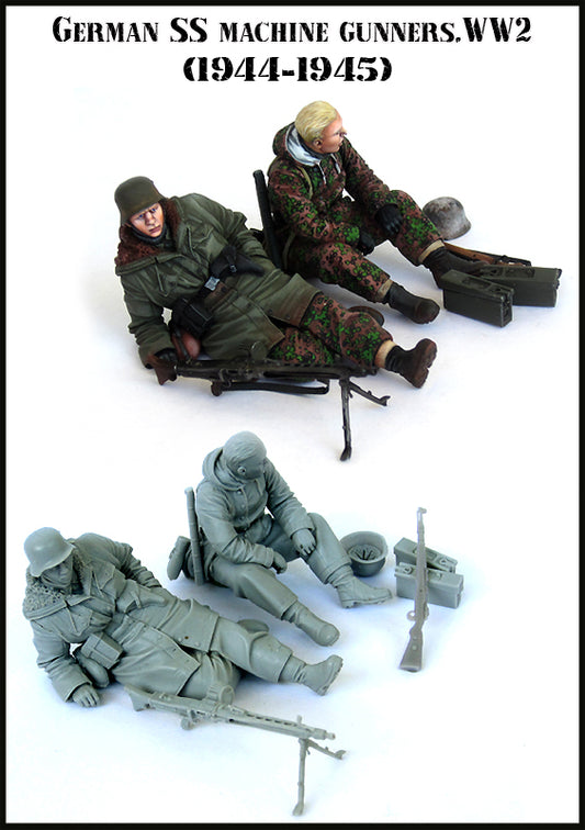 EVOLUTION MINIATURES 1:35 SET EM-35130 WW2 GERMAN SS MACHINE GUNNERS (2 FIGURES)
