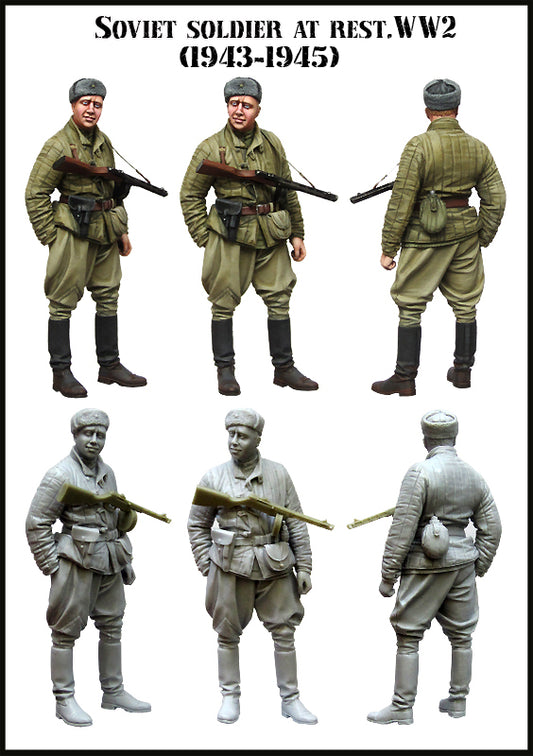 EVOLUTION MINIATURES 1:35 SET EM-35131 WWII SOVIET SOLDIER AT REST (1943-1945)