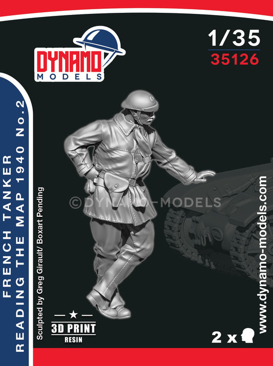 DYNAMO MODEL 35126 WWII FRENCH TANKER READING THE MAP  1940 NO. 2 (1 FIGURE)