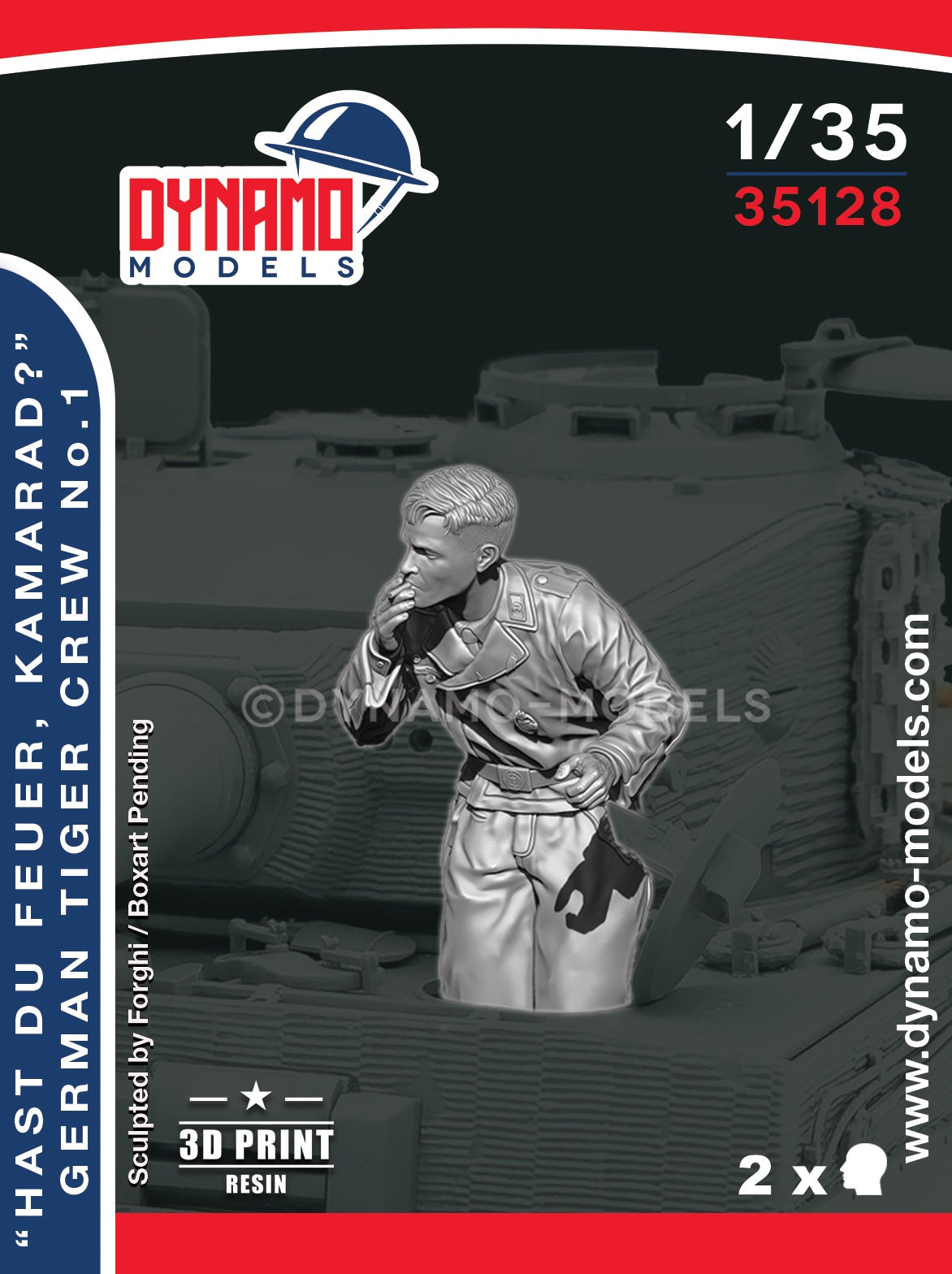 DYNAMO MODEL 35128 WWII GERMAN TIGER CREW NO. 1 "HAST DU FEUER, KAMARAD?"